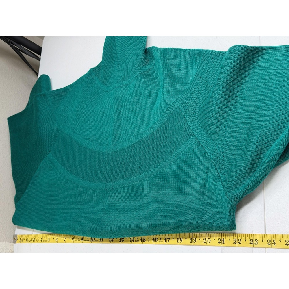Vintage Meister Sweater Womens Medium Jade Green‎ Knit Turtleneck Wool Blend 80s - Picture 8 of 9